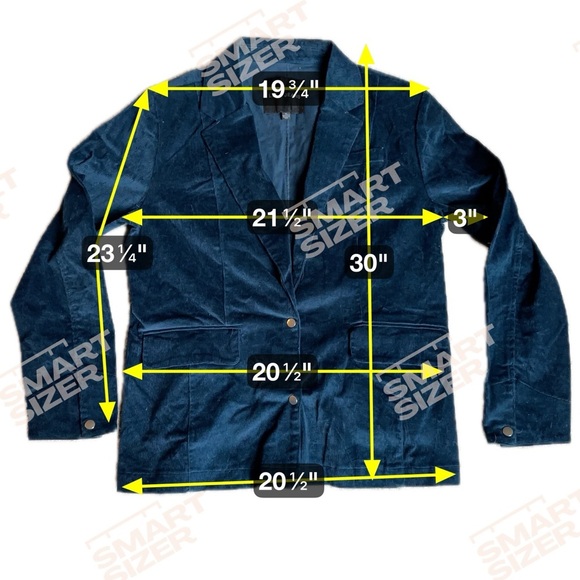 LOLA JEANS Corduroy Blazer Suit MONACO JACKET LAZURITE Blue Size XL - Picture 4 of 8